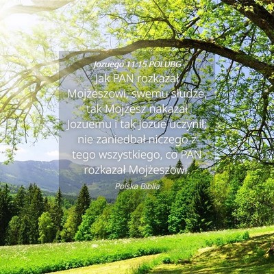 Picture 04 - Jozuego 11:15 POLUBG - Jak PAN rozkazał Mojżeszowi, swemu słudze, tak - Bible Verse Picture