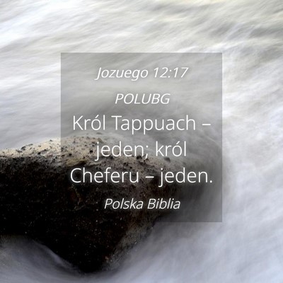 Picture 04 - Jozuego 12:17 POLUBG - Król Tappuach – jeden; król Cheferu – - Bible Verse Picture