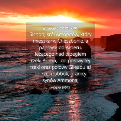 Picture 04 - Jozuego 12:2 POLUBG - Sichon, król Amorytów, który mieszkał w - Bible Verse Picture