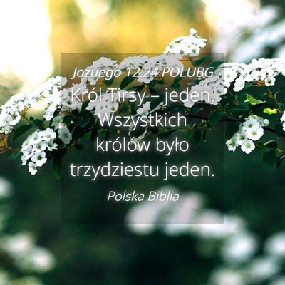 Picture 04 - Jozuego 12:24 POLUBG - Król Tirsy – jeden. Wszystkich królów było - Bible Verse Picture