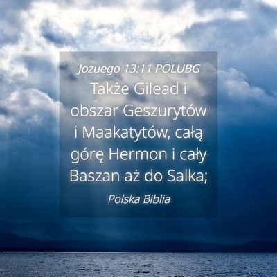 Picture 04 - Jozuego 13:11 POLUBG - Także Gilead i obszar Geszurytów i Maakatytów, - Bible Verse Picture