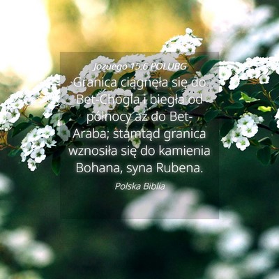 Picture 04 - Jozuego 15:6 POLUBG - Granica ciągnęła się do Bet-Chogla i biegła - Bible Verse Picture