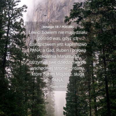 Picture 04 - Jozuego 18:7 POLUBG - Lewici bowiem nie mają działu pośród was, - Bible Verse Picture