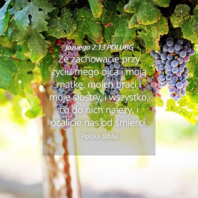 Picture 04 - Jozuego 2:13 POLUBG - Że zachowacie przy życiu mego ojca i moją - Bible Verse Picture