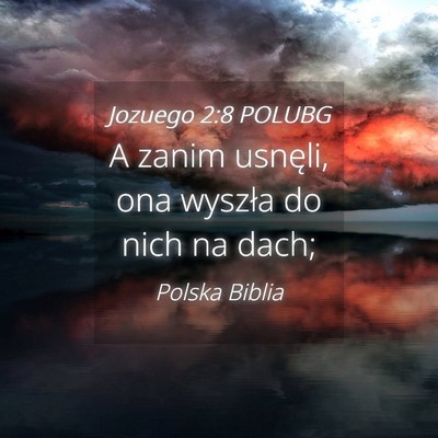 Picture 04 - Jozuego 2:8 POLUBG - A zanim usnęli, ona wyszła do nich na - Bible Verse Picture