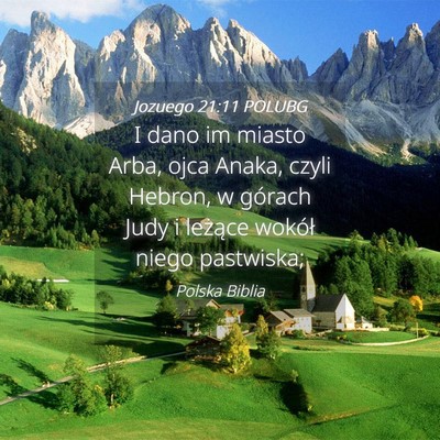 Picture 04 - Jozuego 21:11 POLUBG - I dano im miasto Arba, ojca Anaka, czyli Hebron, - Bible Verse Picture