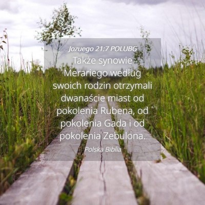 Picture 04 - Jozuego 21:7 POLUBG - Także synowie Merariego według swoich rodzin - Bible Verse Picture