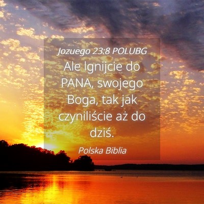 Picture 04 - Jozuego 23:8 POLUBG - Ale lgnijcie do PANA, swojego Boga, tak jak - Bible Verse Picture