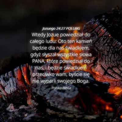 Picture 04 - Jozuego 24:27 POLUBG - Wtedy Jozue powiedział do całego ludu: Oto ten - Bible Verse Picture