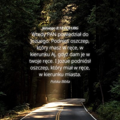 Picture 04 - Jozuego 8:18 POLUBG - Wtedy PAN powiedział do Jozuego: Podnieś - Bible Verse Picture