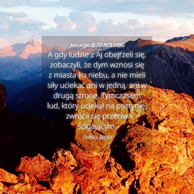 Picture 04 - Jozuego 8:20 POLUBG - A gdy ludzie z Aj obejrzeli się, zobaczyli, że - Bible Verse Picture