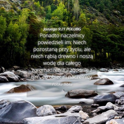 Picture 04 - Jozuego 9:21 POLUBG - Ponadto naczelnicy powiedzieli im: Niech - Bible Verse Picture