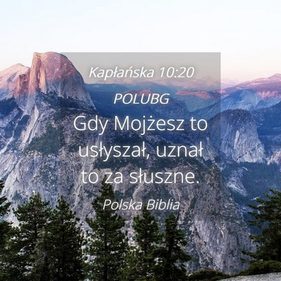 Picture 04 - Kapłańska 10:20 POLUBG - Gdy Mojżesz to usłyszał, uznał to za - Bible Verse Picture