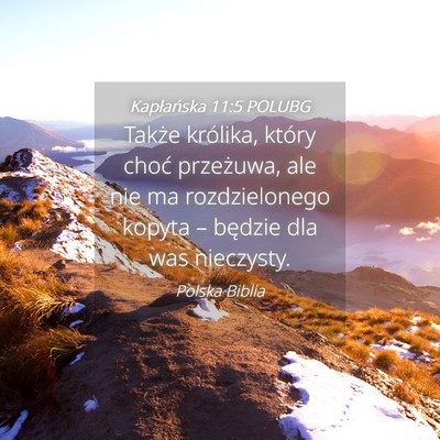 Picture 04 - Kapłańska 11:5 POLUBG - Także królika, który choć przeżuwa, ale nie - Bible Verse Picture