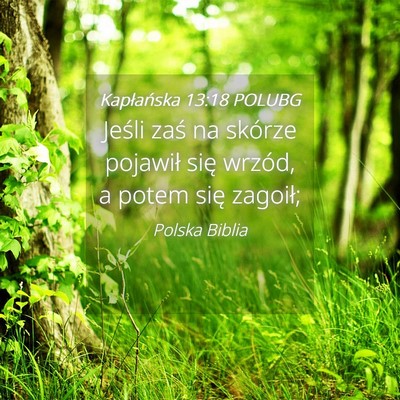 Picture 04 - Kapłańska 13:18 POLUBG - Jeśli zaś na skórze pojawił się wrzód, a - Bible Verse Picture