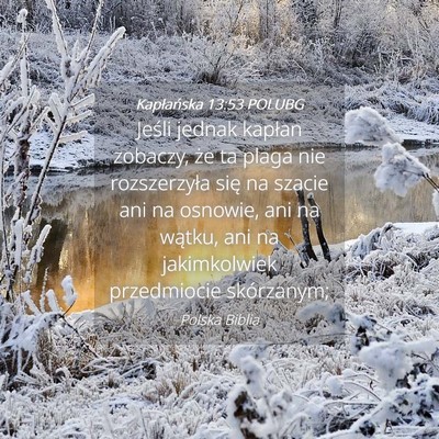 Picture 04 - Kapłańska 13:53 POLUBG - Jeśli jednak kapłan zobaczy, że ta plaga nie - Bible Verse Picture