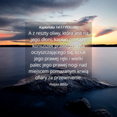 Picture 04 - Kapłańska 14:17 POLUBG - A z reszty oliwy, która jest na jego dłoni, - Bible Verse Picture