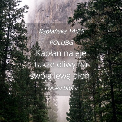 Picture 04 - Kapłańska 14:26 POLUBG - Kapłan naleje także oliwy na swoją lewą - Bible Verse Picture