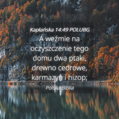 Picture 04 - Kapłańska 14:49 POLUBG - A weźmie na oczyszczenie tego domu dwa ptaki, - Bible Verse Picture