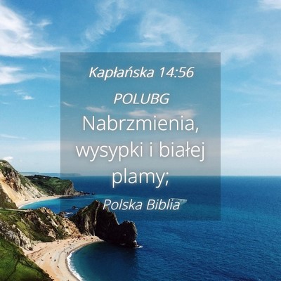 Picture 04 - Kapłańska 14:56 POLUBG - Nabrzmienia, wysypki i białej - Bible Verse Picture