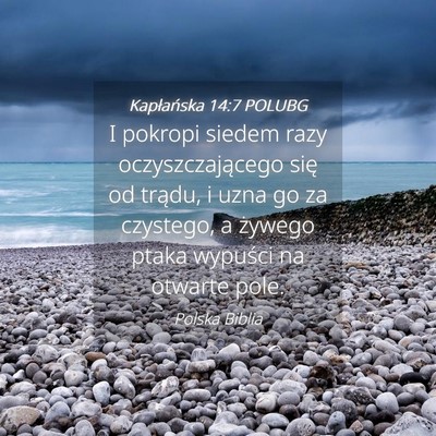 Picture 04 - Kapłańska 14:7 POLUBG - I pokropi siedem razy oczyszczającego się od - Bible Verse Picture