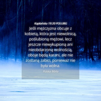 Picture 04 - Kapłańska 19:20 POLUBG - Jeśli mężczyzna obcuje z kobietą, która jest - Bible Verse Picture