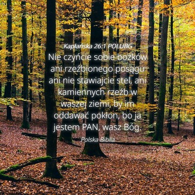 Picture 04 - Kapłańska 26:1 POLUBG - Nie czyńcie sobie bożków ani rzeźbionego - Bible Verse Picture