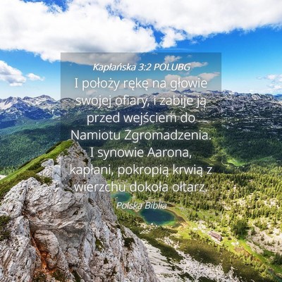 Picture 04 - Kapłańska 3:2 POLUBG - I położy rękę na głowie swojej ofiary, i - Bible Verse Picture