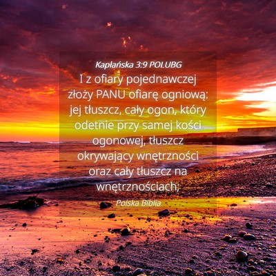 Picture 04 - Kapłańska 3:9 POLUBG - I z ofiary pojednawczej złoży PANU ofiarę - Bible Verse Picture