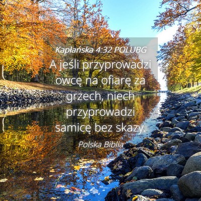Picture 04 - Kapłańska 4:32 POLUBG - A jeśli przyprowadzi owcę na ofiarę za grzech, - Bible Verse Picture