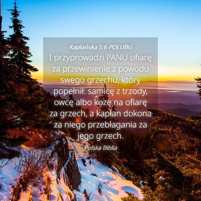 Picture 04 - Kapłańska 5:6 POLUBG - I przyprowadzi PANU ofiarę za przewinienie z - Bible Verse Picture