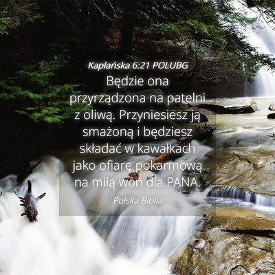Picture 04 - Kapłańska 6:21 POLUBG - Będzie ona przyrządzona na patelni z oliwą. - Bible Verse Picture