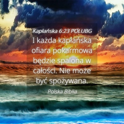 Picture 04 - Kapłańska 6:23 POLUBG - I każda kapłańska ofiara pokarmowa będzie - Bible Verse Picture