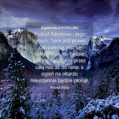 Picture 04 - Kapłańska 6:9 POLUBG - Rozkaż Aaronowi i jego synom: Takie jest prawo - Bible Verse Picture