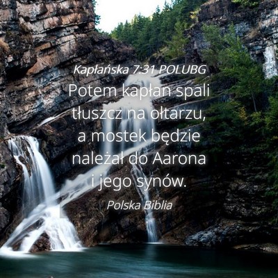 Picture 04 - Kapłańska 7:31 POLUBG - Potem kapłan spali tłuszcz na ołtarzu, a - Bible Verse Picture