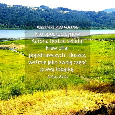 Picture 04 - Kapłańska 7:33 POLUBG - Kto spośród synów Aarona będzie składał - Bible Verse Picture