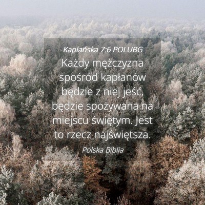 Picture 04 - Kapłańska 7:6 POLUBG - Każdy mężczyzna spośród kapłanów będzie z - Bible Verse Picture