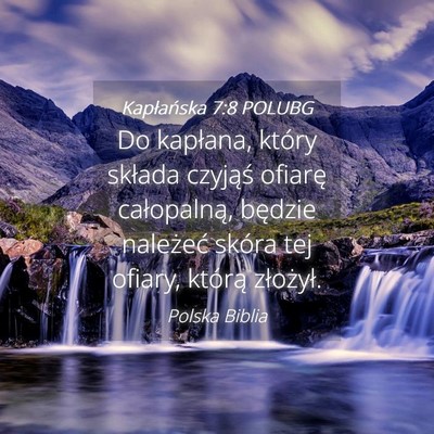 Picture 04 - Kapłańska 7:8 POLUBG - Do kapłana, który składa czyjąś ofiarę - Bible Verse Picture