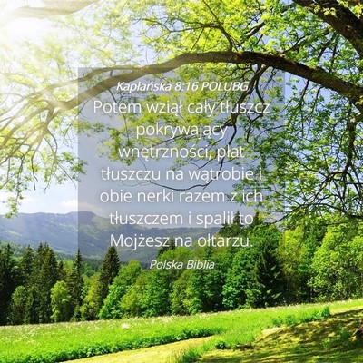Picture 04 - Kapłańska 8:16 POLUBG - Potem wziął cały tłuszcz pokrywający - Bible Verse Picture