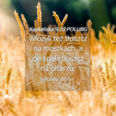 Picture 04 - Kapłańska 9:20 POLUBG - Włożyli też tłuszcz na mostkach, a on spalił - Bible Verse Picture