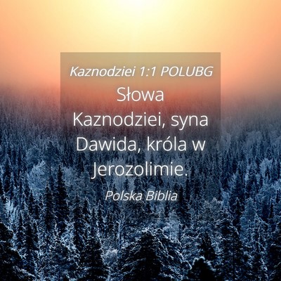 Picture 04 - Kaznodziei 1:1 POLUBG - Słowa Kaznodziei, syna Dawida, króla w - Bible Verse Picture