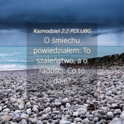 Picture 04 - Kaznodziei 2:2 POLUBG - O śmiechu powiedziałem: To szaleństwo, a o - Bible Verse Picture