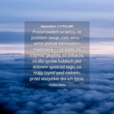 Picture 04 - Kaznodziei 2:3 POLUBG - Postanowiłem w sercu, że poddam swoje ciało - Bible Verse Picture