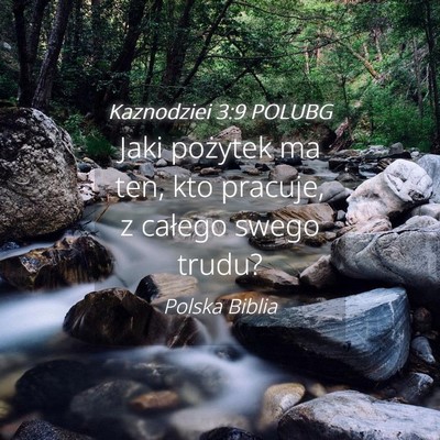 Picture 04 - Kaznodziei 3:9 POLUBG - Jaki pożytek ma ten, kto pracuje, z całego - Bible Verse Picture