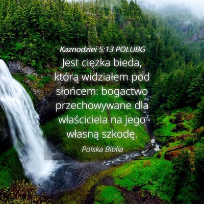 Picture 04 - Kaznodziei 5:13 POLUBG - Jest ciężka bieda, którą widziałem pod - Bible Verse Picture