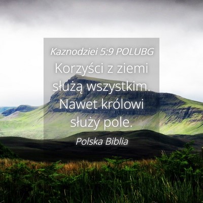 Picture 04 - Kaznodziei 5:9 POLUBG - Korzyści z ziemi służą wszystkim. Nawet - Bible Verse Picture