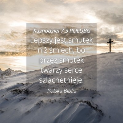 Picture 04 - Kaznodziei 7:3 POLUBG - Lepszy jest smutek niż śmiech, bo przez smutek - Bible Verse Picture