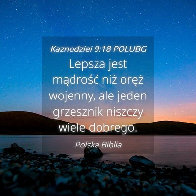 Picture 04 - Kaznodziei 9:18 POLUBG - Lepsza jest mądrość niż oręż wojenny, ale - Bible Verse Picture