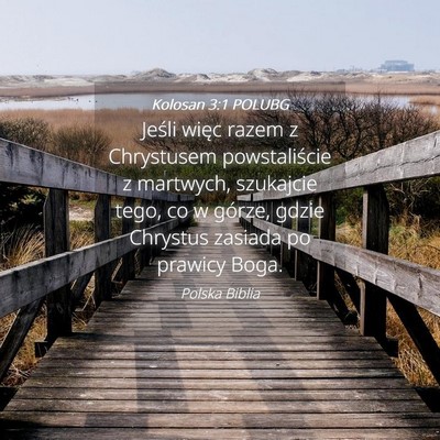 Picture 04 - Kolosan 3:1 POLUBG - Jeśli więc razem z Chrystusem powstaliście z - Bible Verse Picture