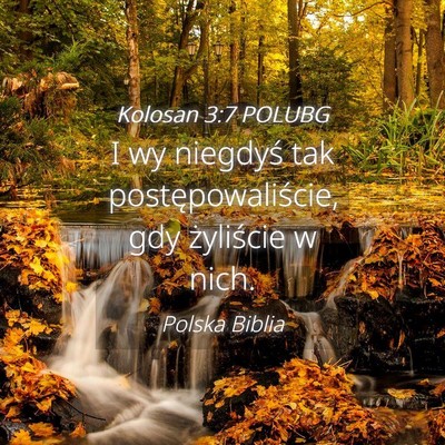 Picture 04 - Kolosan 3:7 POLUBG - I wy niegdyś tak postępowaliście, gdy - Bible Verse Picture